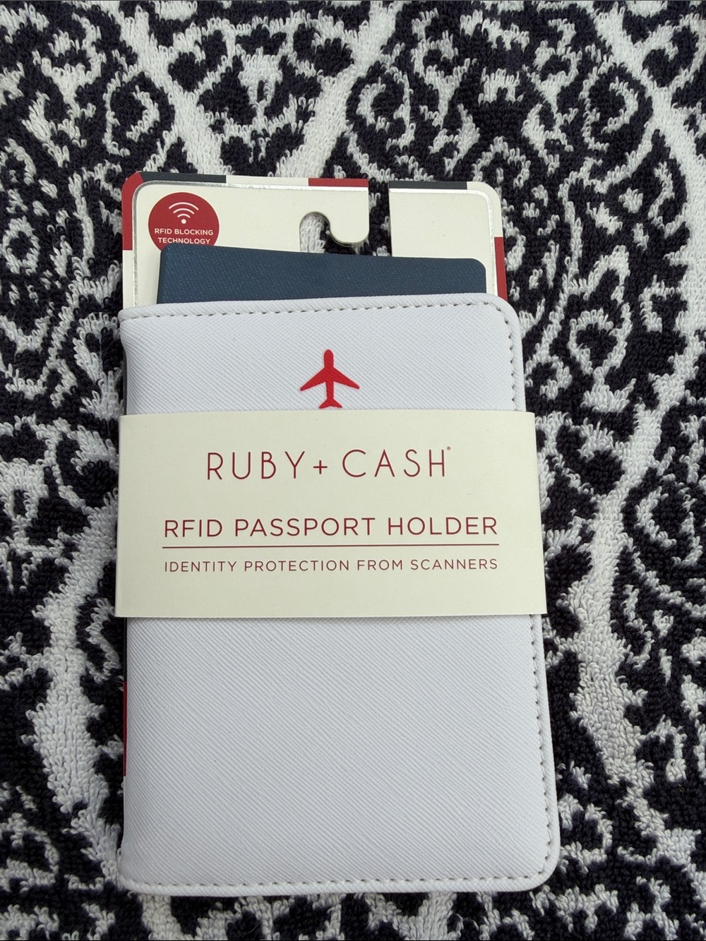 White RFID Passport Holder
